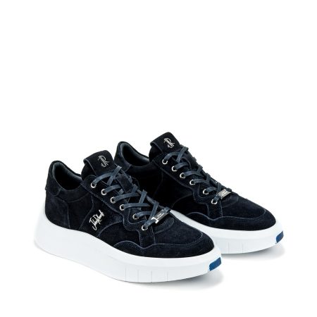 Muške kožne plitke patike John-Richardo-20318 plave ravne